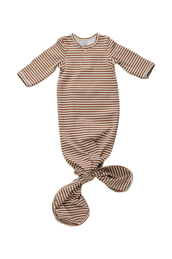 Mebie Baby Rust Stripe Knot Gown