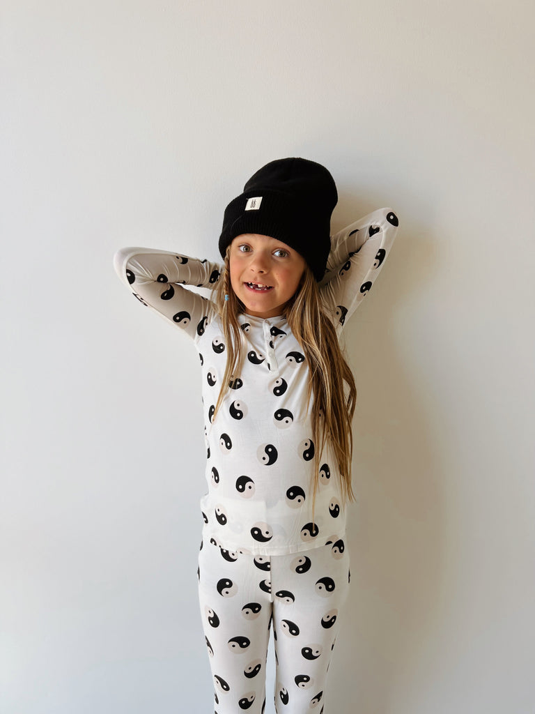 Bamboo Two Piece Pajama | Black & White Yin Yang