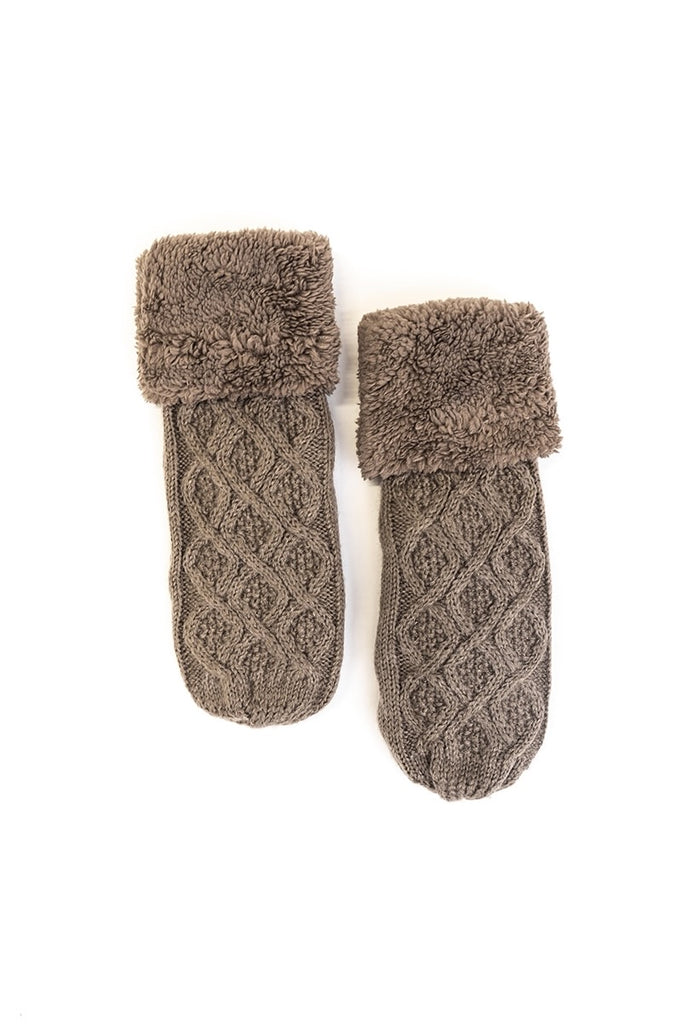Fingers Crossed Cable Knit Mittens