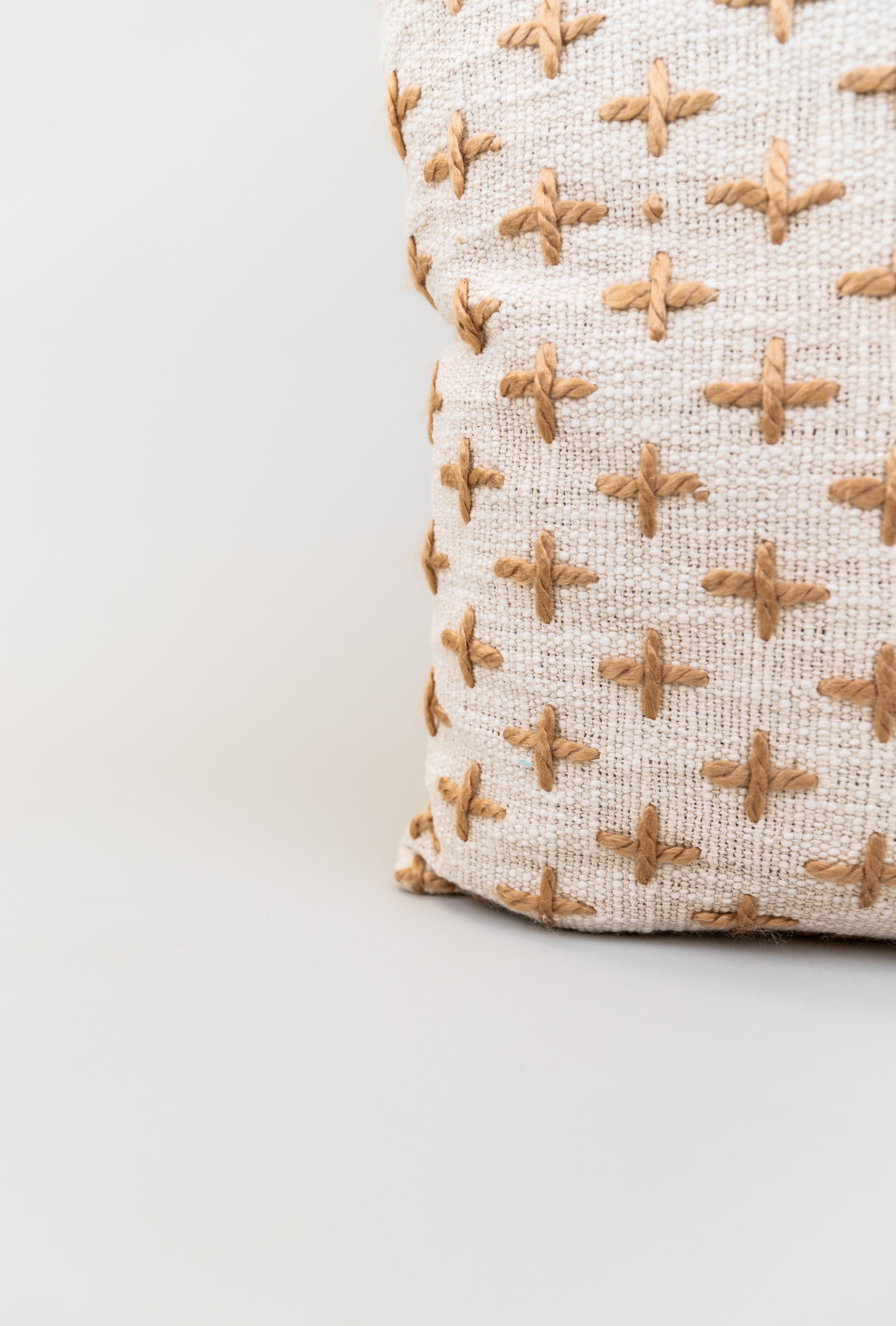 Sparrow Cross Embroidered Pillow