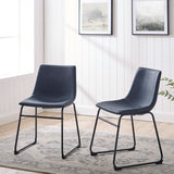 Faux 2-Piece Leather Dining Chairs