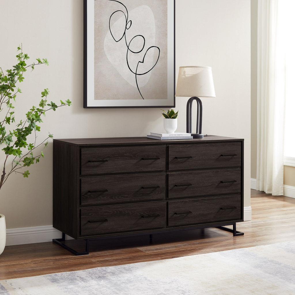 Danae Modern Wood and Metal L-Leg Dresser