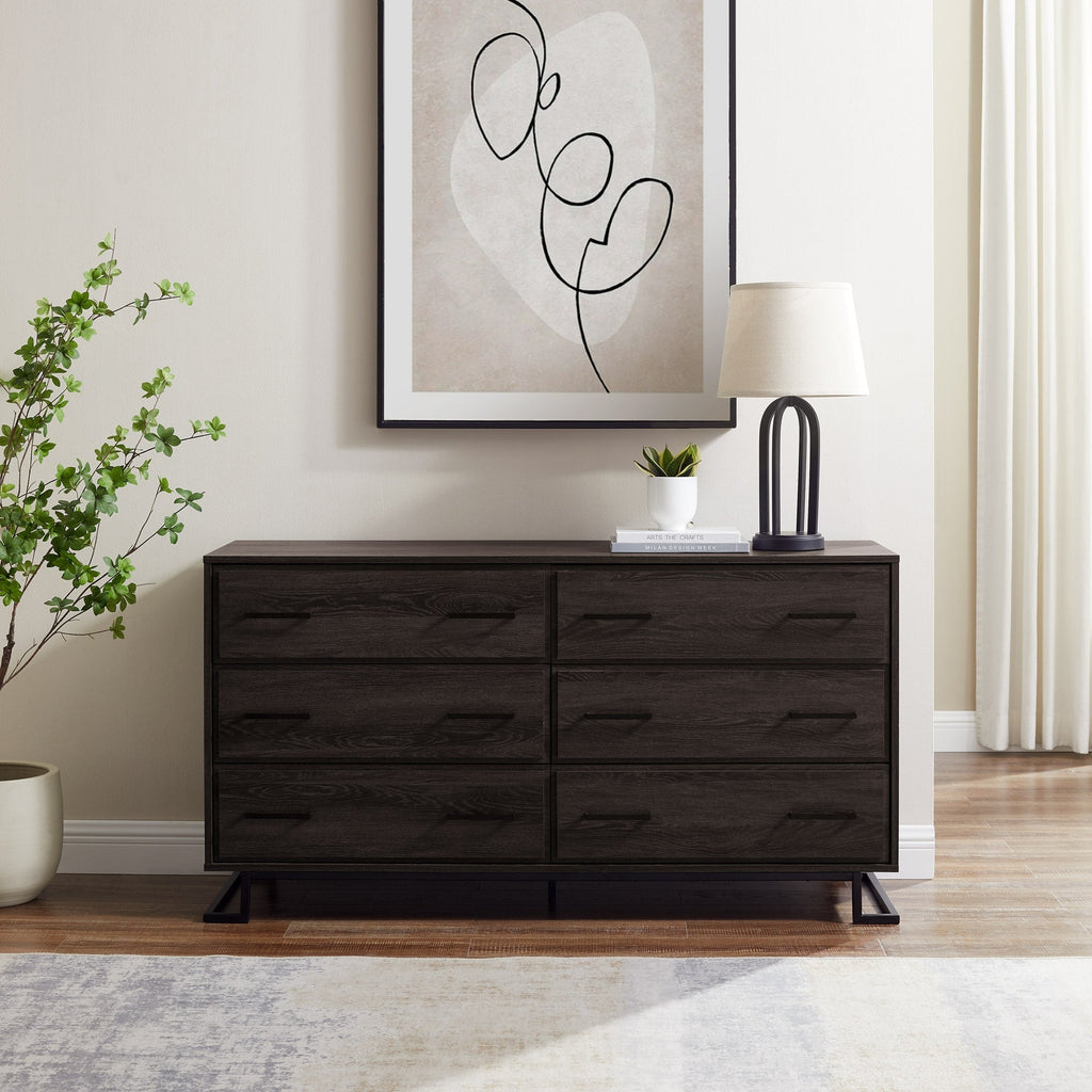 Danae Modern Wood and Metal L-Leg Dresser