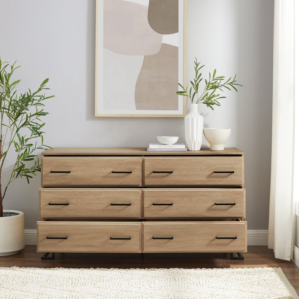 Danae Modern Wood and Metal L-Leg Dresser