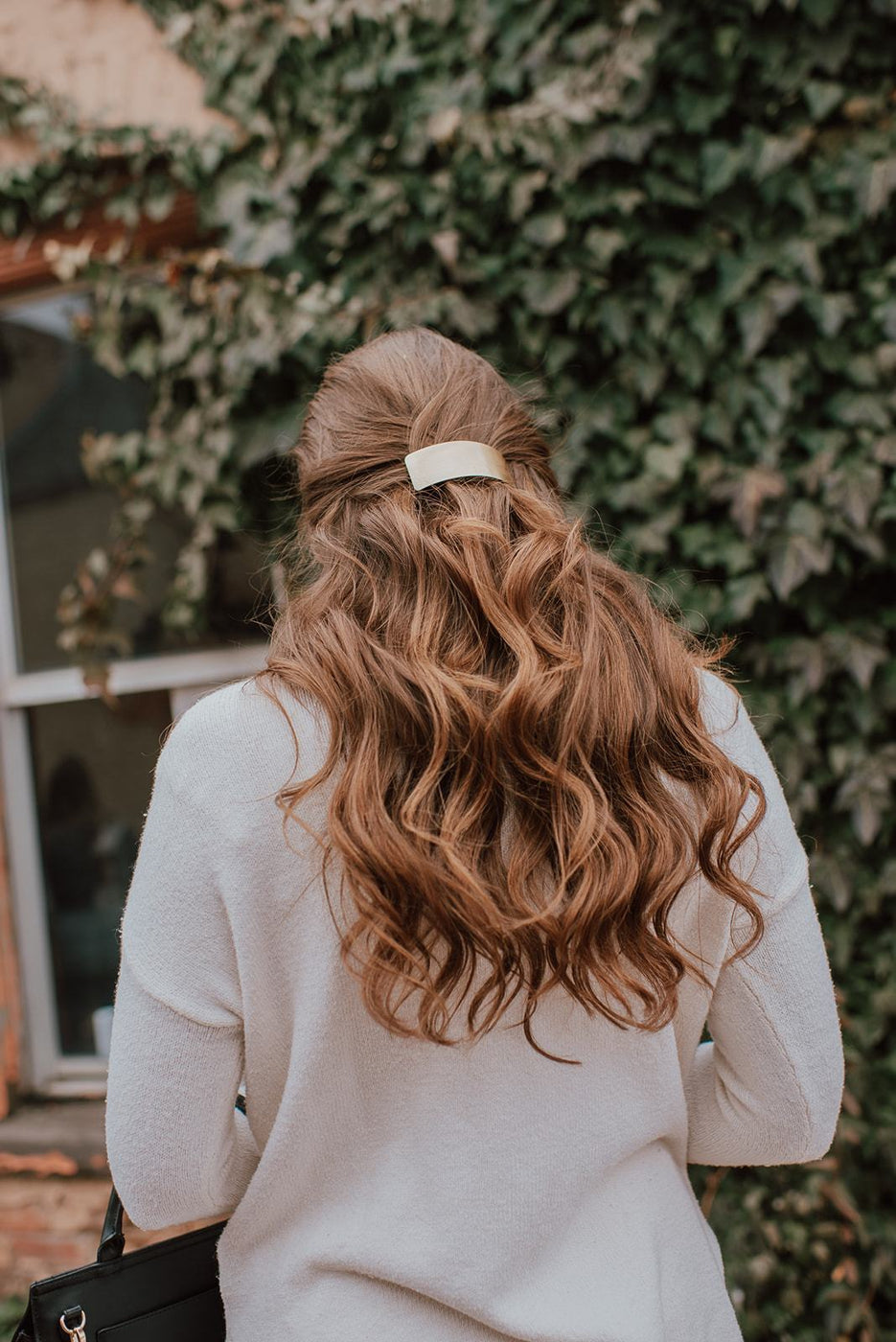 a woman with long brown hair