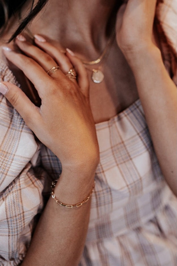 Madeline Gold Filled Paperclip Bracelet