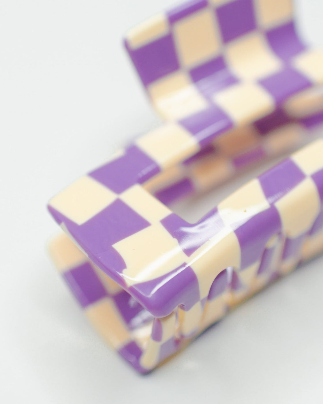 Checker Hair Claw Clip | Lavender