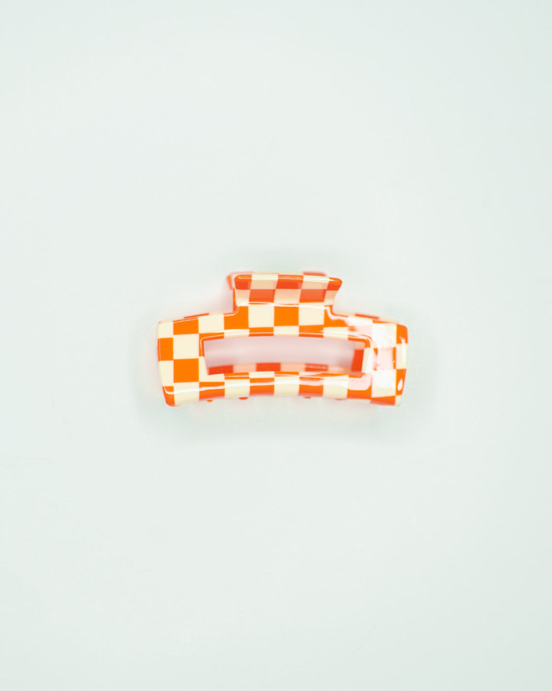 Checker Hair Claw Clip | Orange