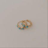 Lainey Turquoise Hoops