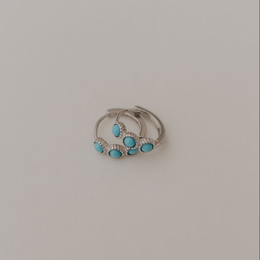 Lainey Turquoise Hoops