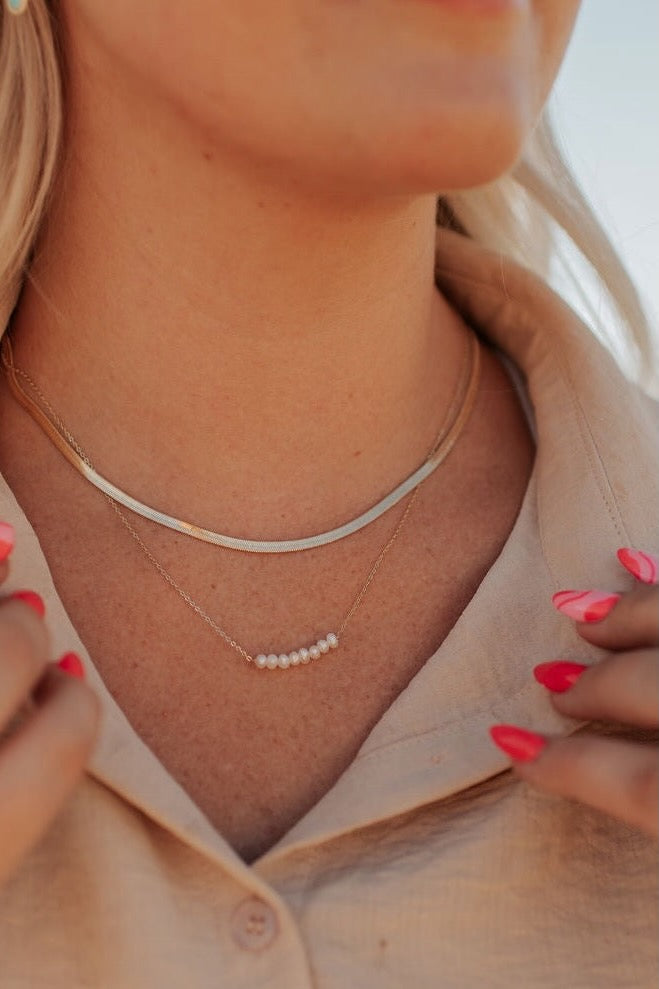 Jade Herringbone Necklace