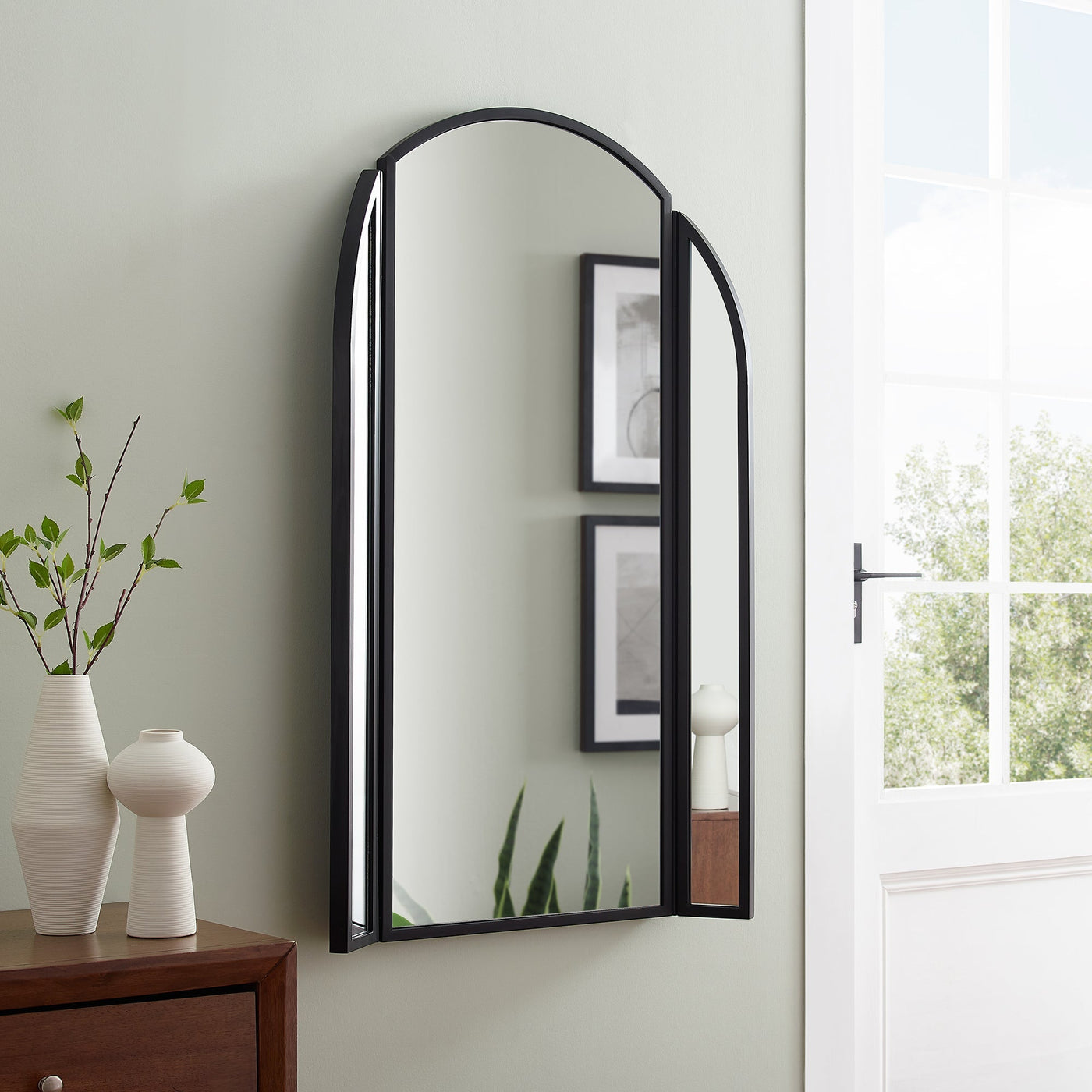 48" Arched Wall Mirror with Hinging Sides