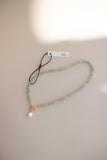 Green Aventurine Necklace + Pearl Pendant