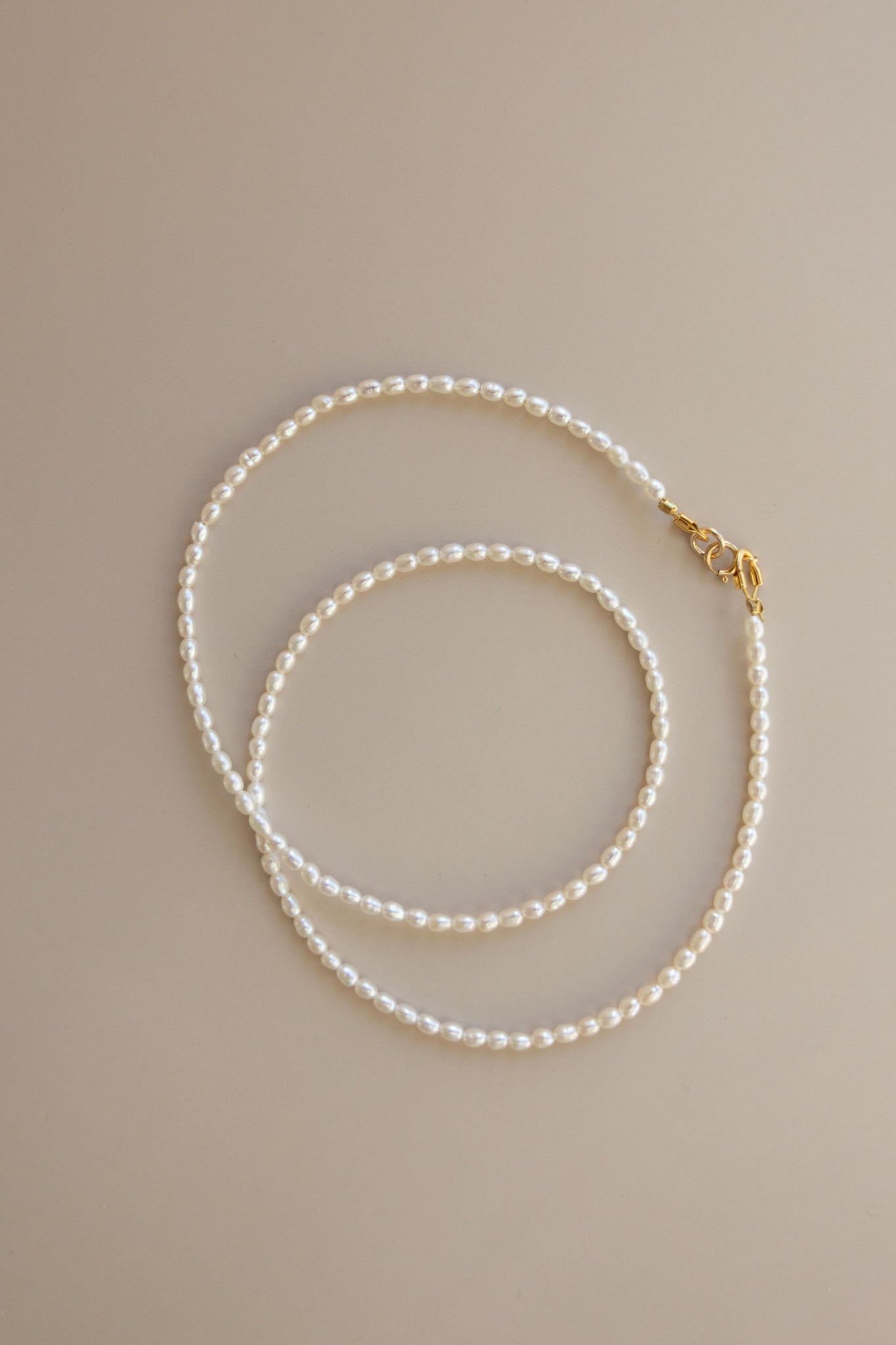 Tiny Rice Pearl Necklace