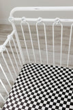 Muslin Crib Sheet | Black Checkered