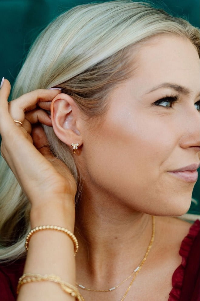 Lucy Diamond Bow Hoops