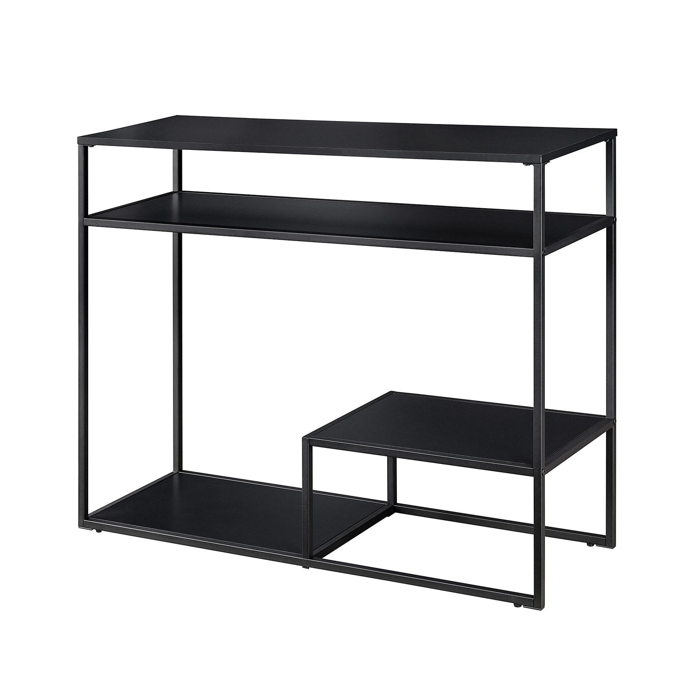 Fasi 42" Metal and Wood Entry Table with Tiered Shelves