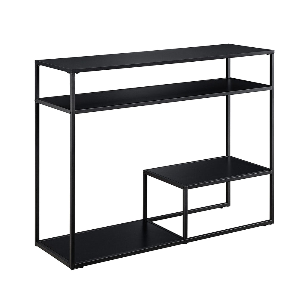 Fasi 42" Metal and Wood Entry Table with Tiered Shelves