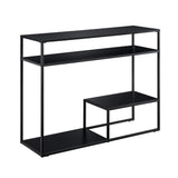 Fasi 42" Metal and Wood Entry Table with Tiered Shelves