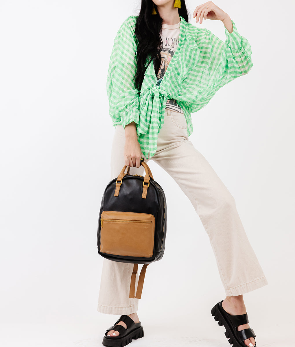 The Diaper Pack  - Black / Tan