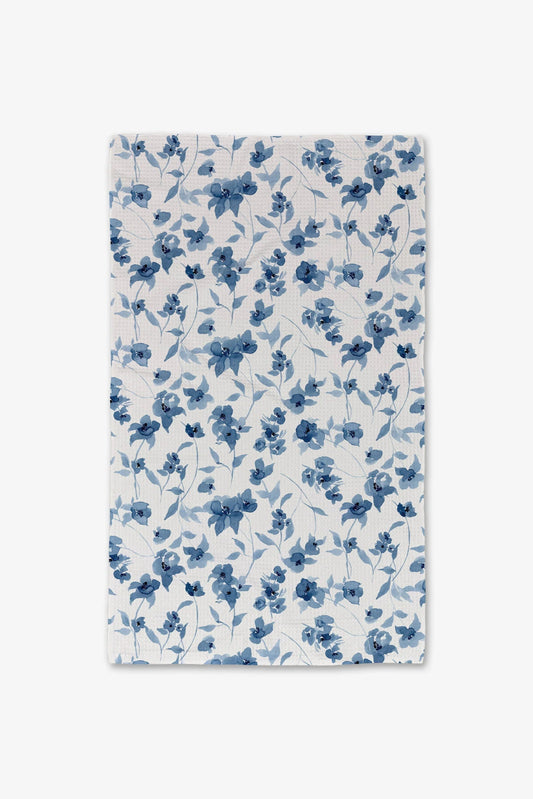 Geometry Blue Floral Luxe Hand Towel