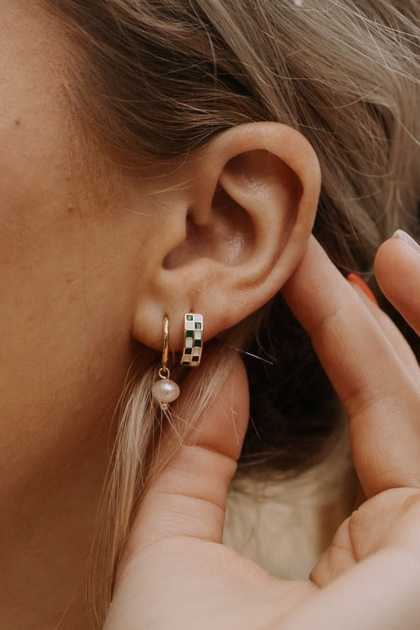 Green & White Checkered Hoops