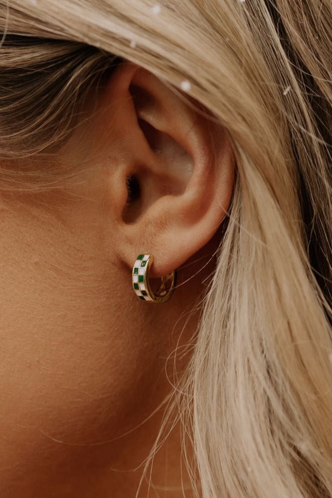 Green & White Checkered Hoops
