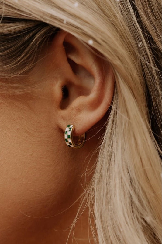 Green & White Checkered Hoops