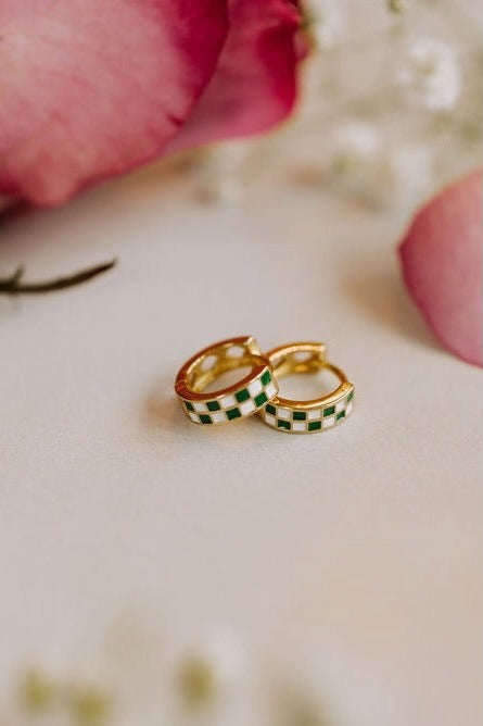 Green & White Checkered Hoops
