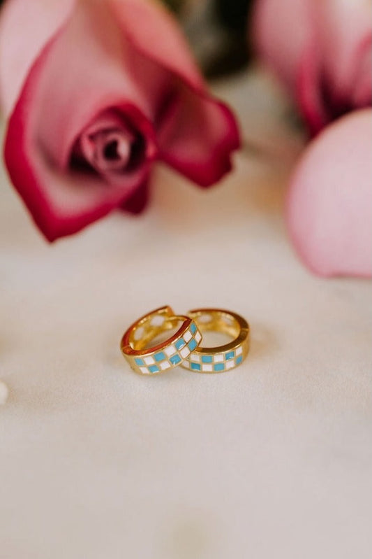 Blue & White Checkered Hoops