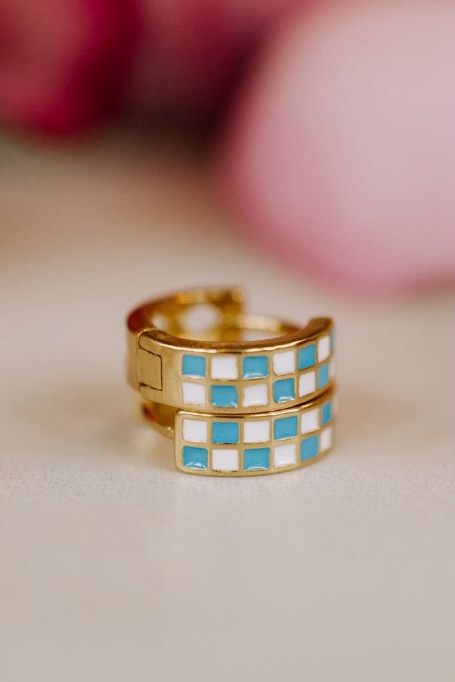 Blue & White Checkered Hoops