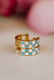 Blue & White Checkered Hoops