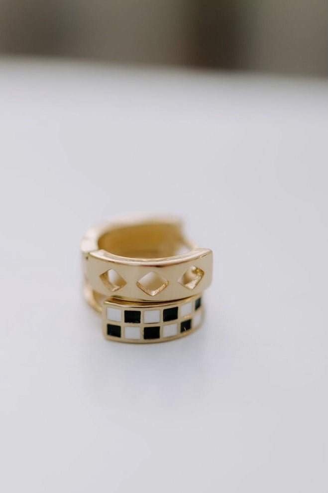 Black & White Checkered Hoops