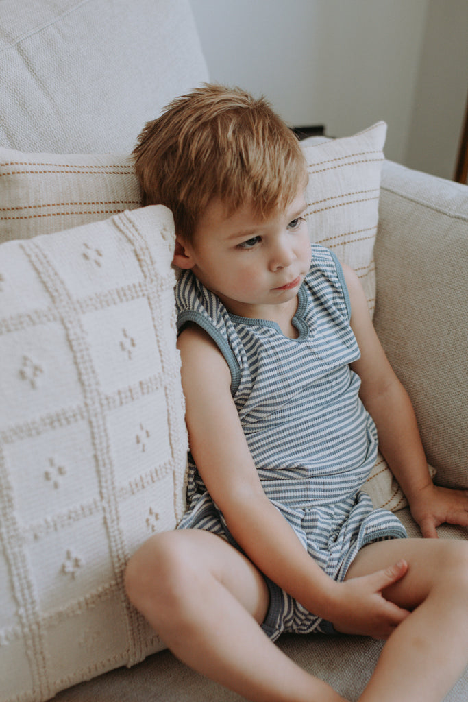 Tatum Sleeveless Set in Blue with Bloomers