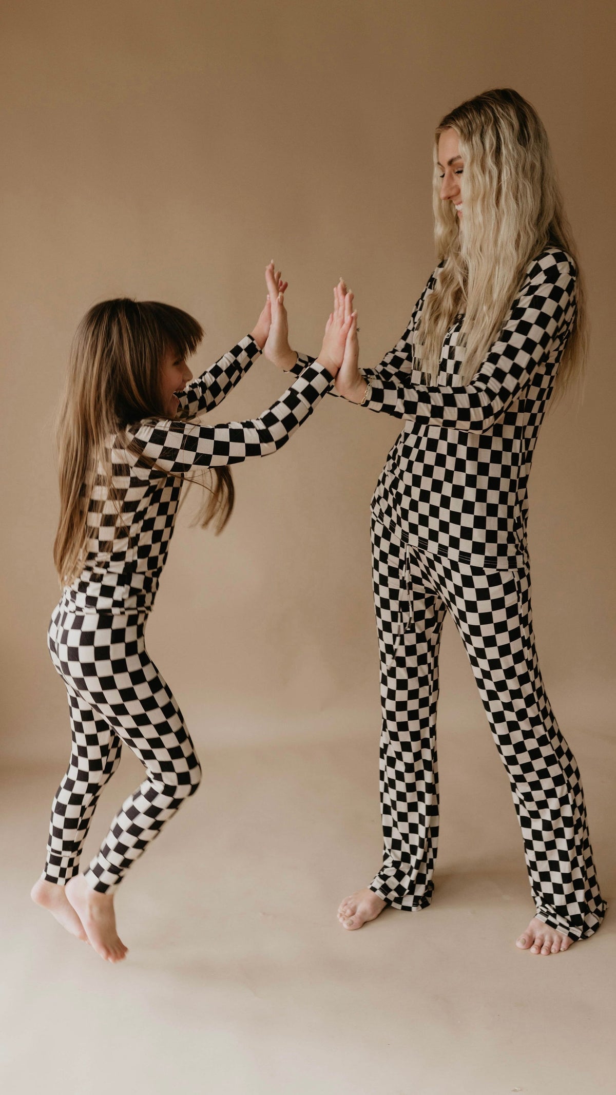 Women's Bamboo Pajamas | Black Checkered