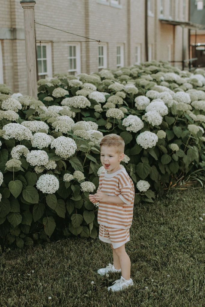 Owen Knit Set in Orange Stripes