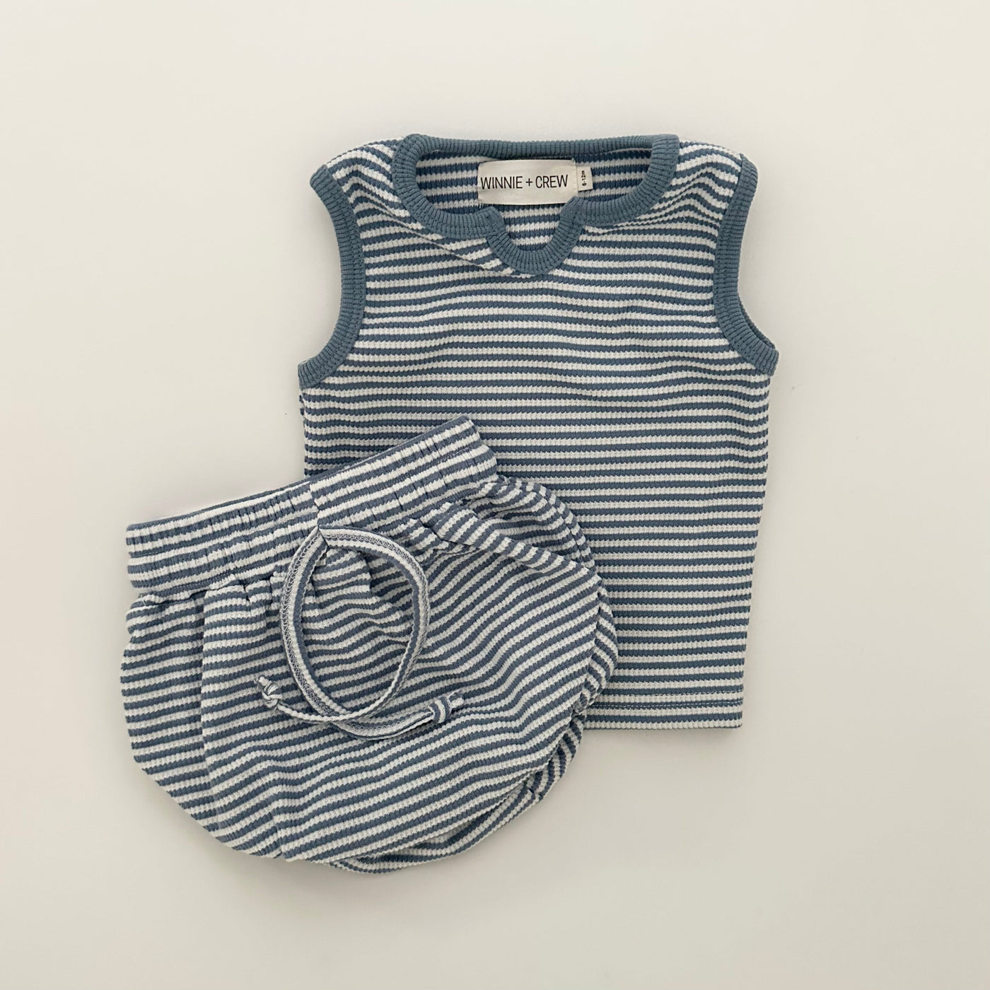 Tatum Sleeveless Set in Blue with Bloomers