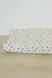 Cream Floral Muslin Changing Pad Cover