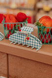 BLUE GINGHAM STRAWBERRY CHARM CLAW