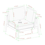 Circa Modern 6-Piece Spindle Solid Wood Outdoor Sectional and Coffee Table