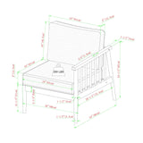 Circa Modern 6-Piece Spindle Solid Wood Outdoor Sectional and Coffee Table