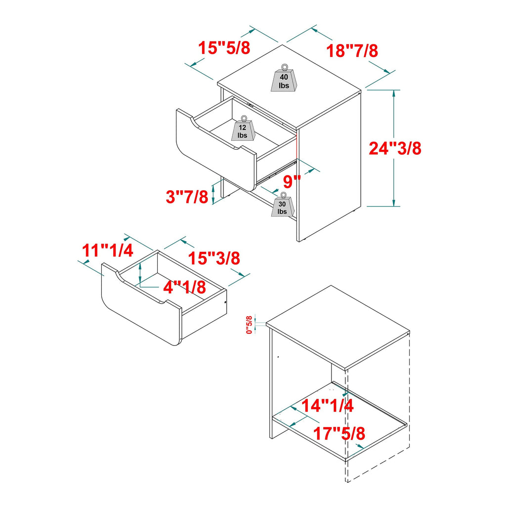 Domm Modern 1-Drawer Nightstand