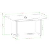60" Contemporary Wood and Metal Dining Table