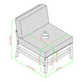 4-Piece Modern Chevron Acacia Outdoor Chaise Sectional with Coffee Table