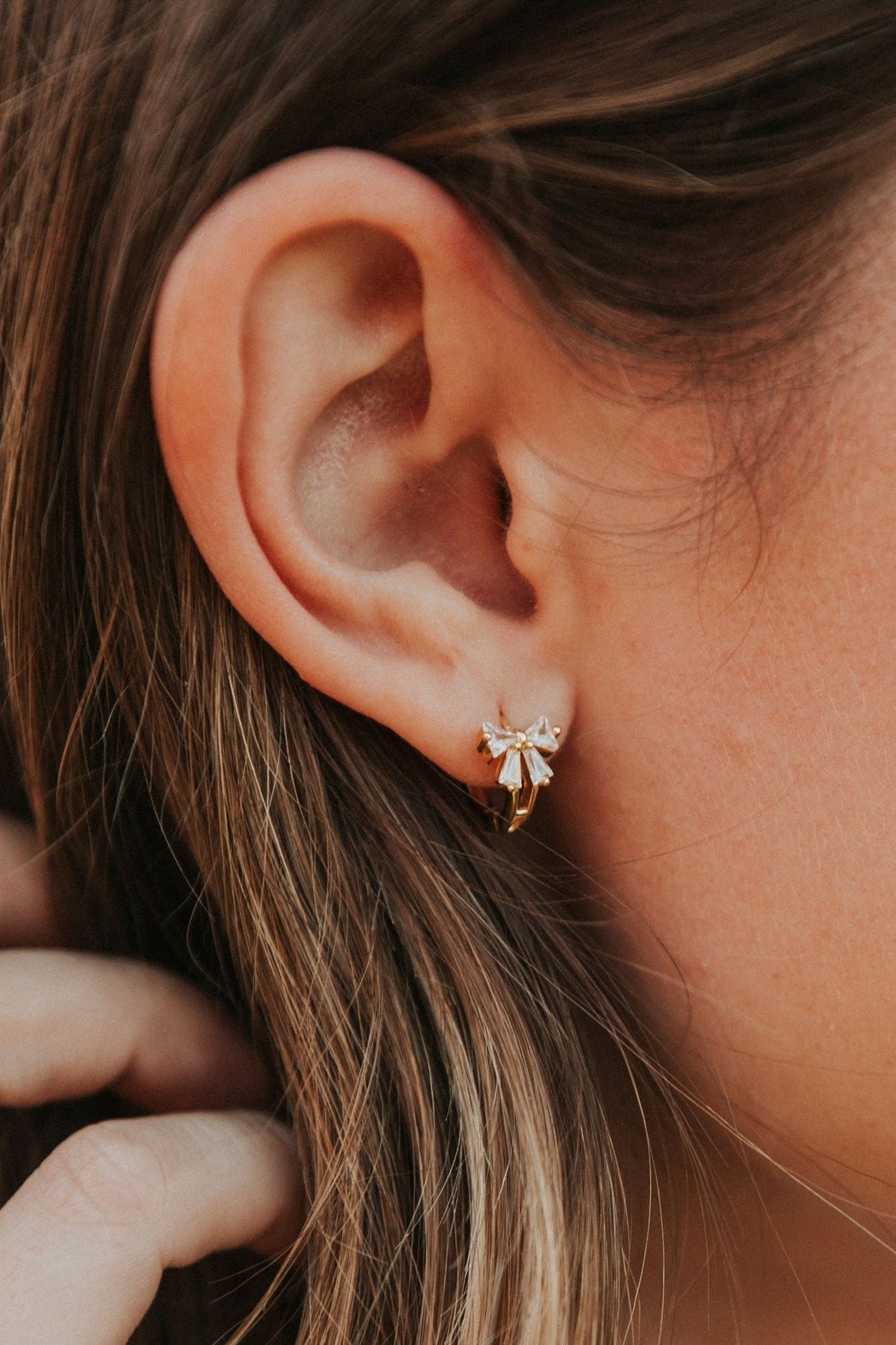 Lucy Diamond Bow Hoops