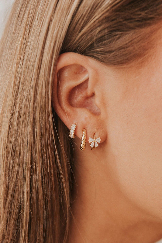 Lucy Diamond Bow Hoops