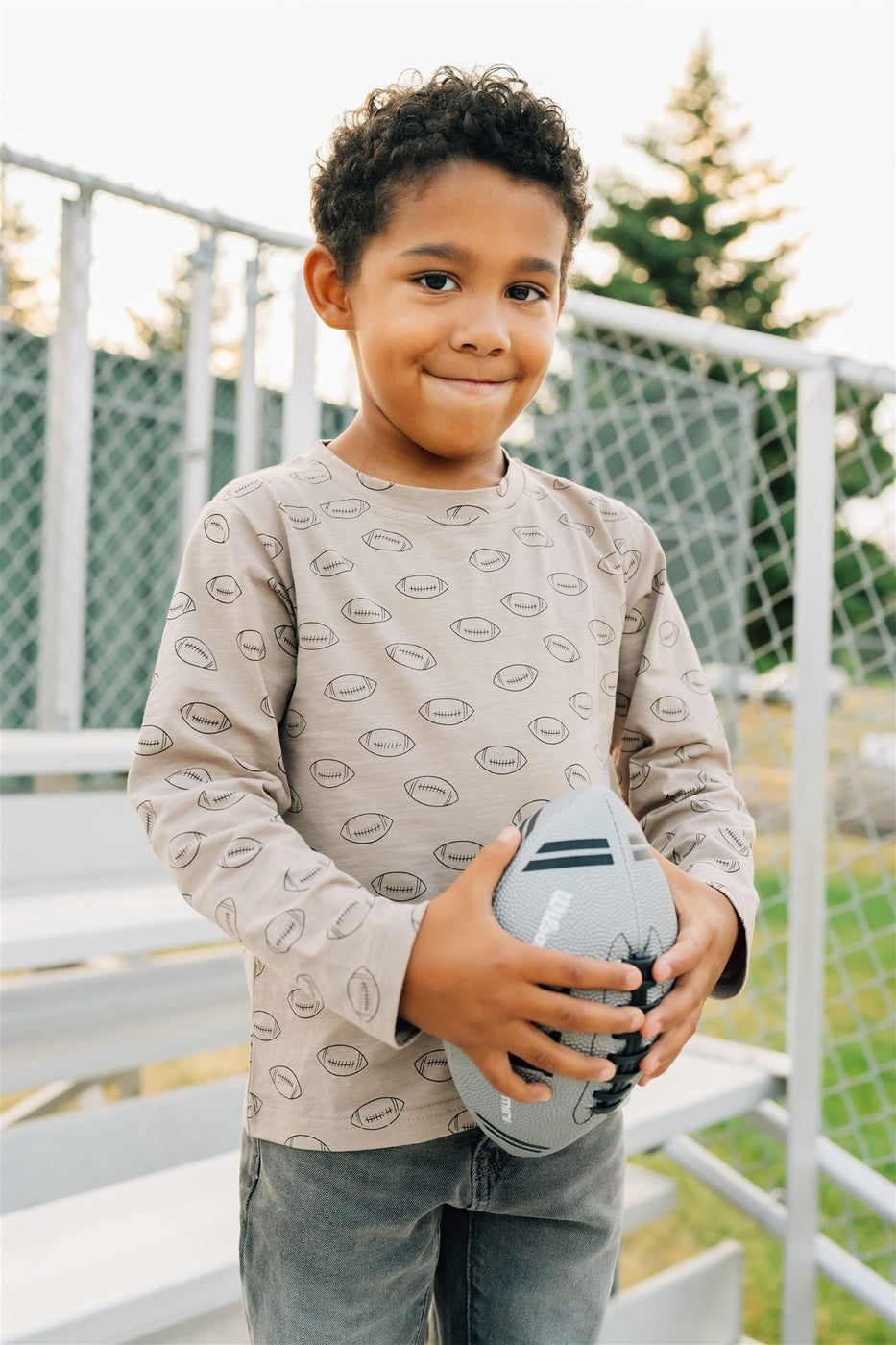 Football Long Sleeve Cotton Tee