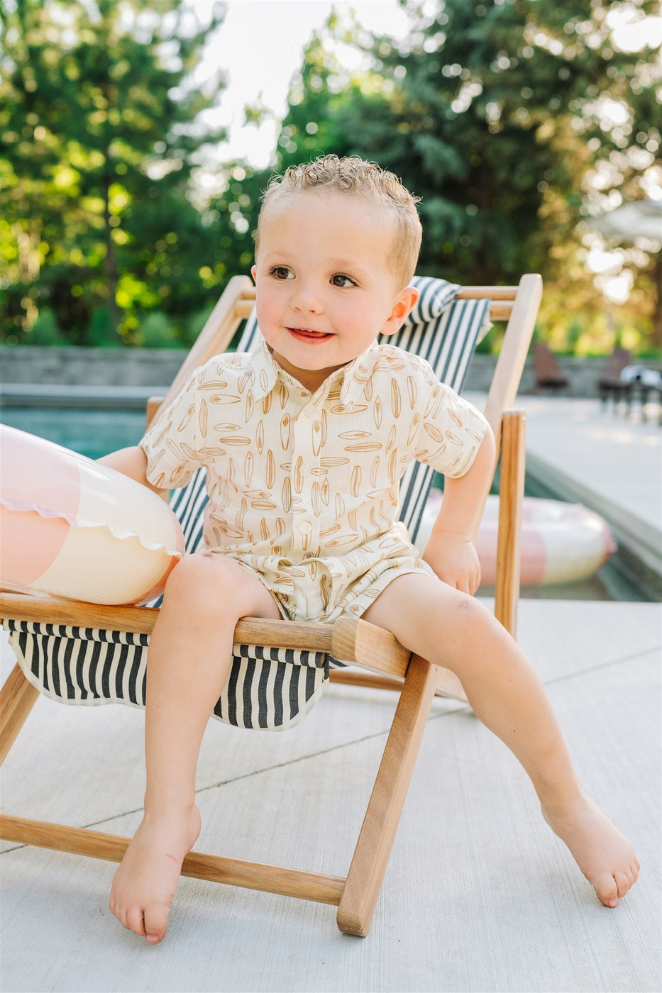 Surfboard Linen Button Up Shirt