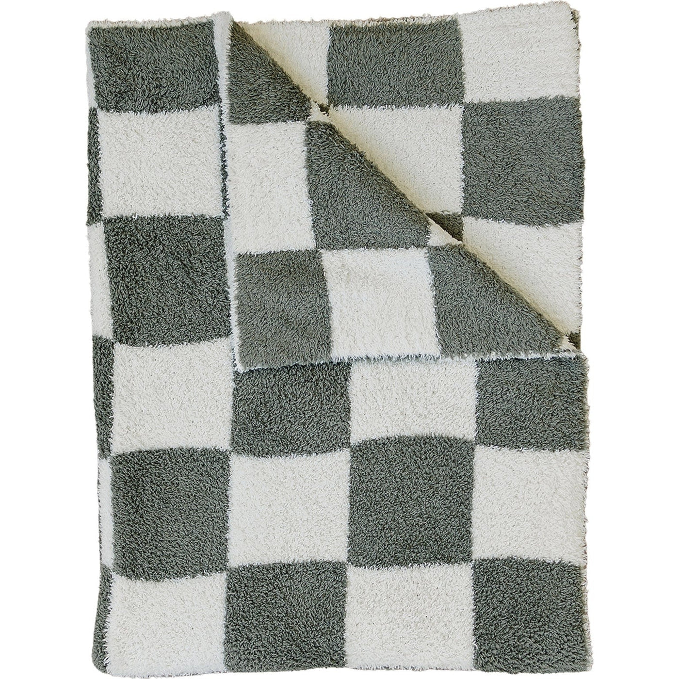 a black and white checkered blanket