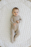 Oatmeal Organic Cotton Ribbed Zipper